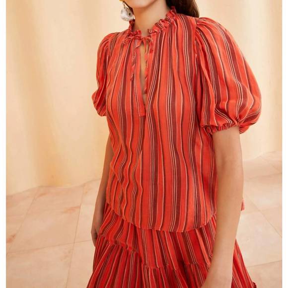 NEW ULLA JOHNSON oona top in porto - Picture 2 of 4